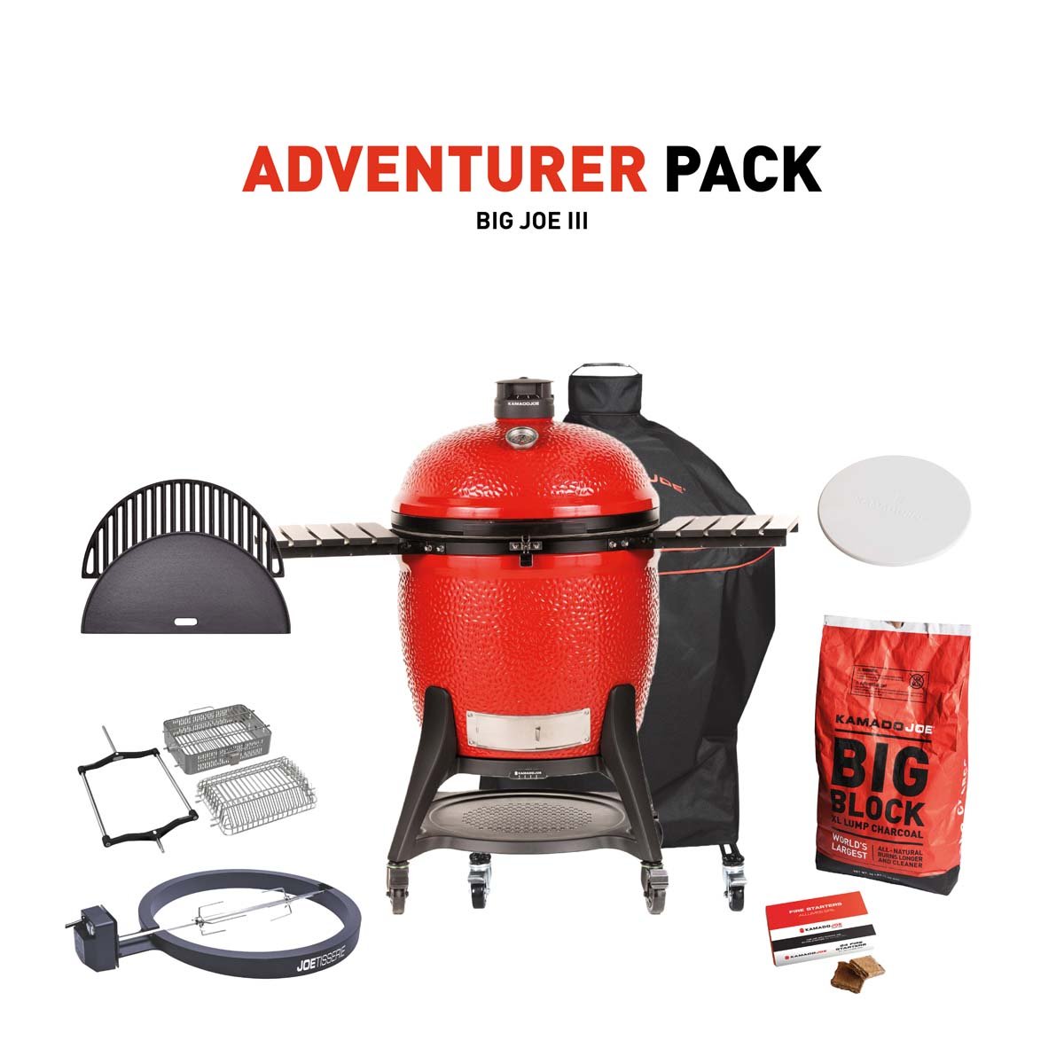 BJ-ADVEPACK-C3_1-v1 Kamado Joe Big Joe III Charcoal Grill With Adventurer Pack - Image 1